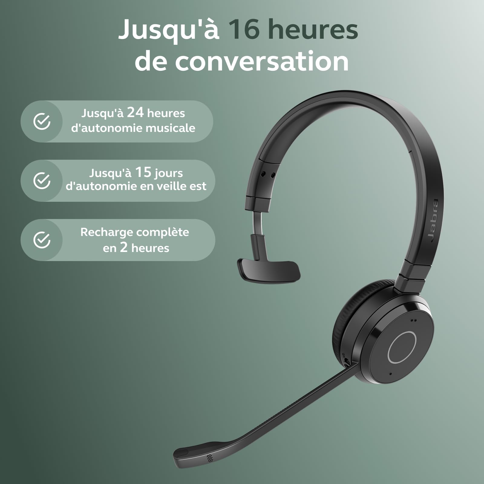 Amazon.co.jp: Jabra Evolve 65 TE ヘッドセット ワイヤレス 片耳